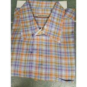 Barry Bricken Button Up Shirt Medium Multicolor Plaid Long Sleeve